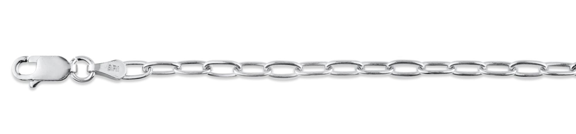 Sterling Silver Rhodium Plated Paperclip Chains