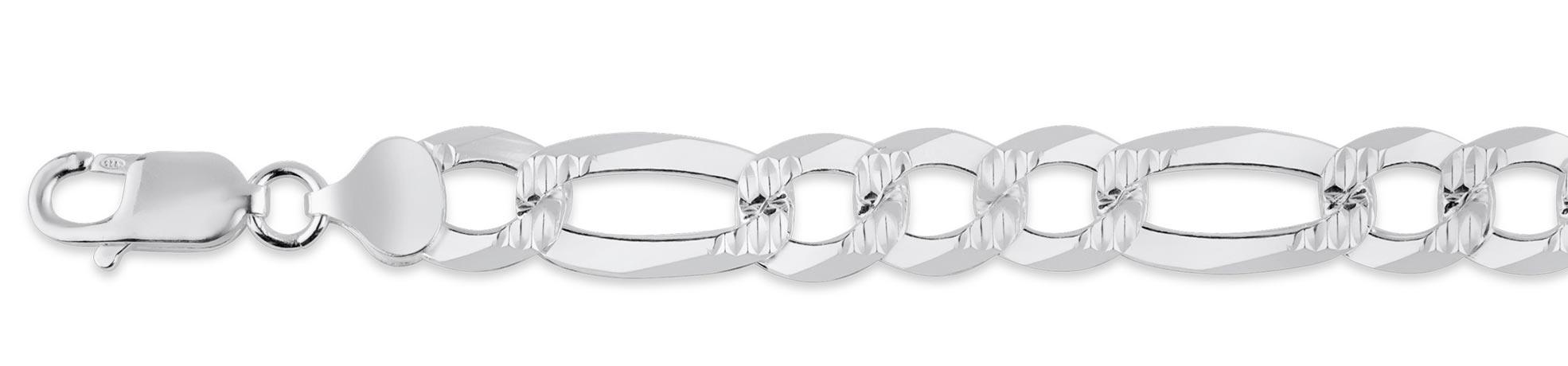 Sterling Silver Super Flat DC Figaro Chains