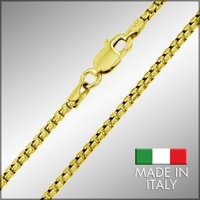 Sterling Silver Gold Plated Box Chains