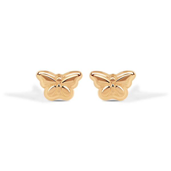 14E00243. - 14 Karat Butterfly Screw Back Earrings