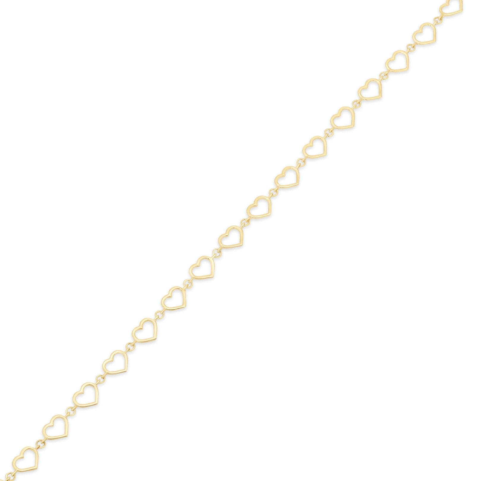 14KB0008. - 14 Karat Yellow Gold Multi Heart Charms Adjustable Bracelet