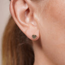 14KE0005. - Pendientes de oro amarillo de 14 quilates con forma de corazón y panal.