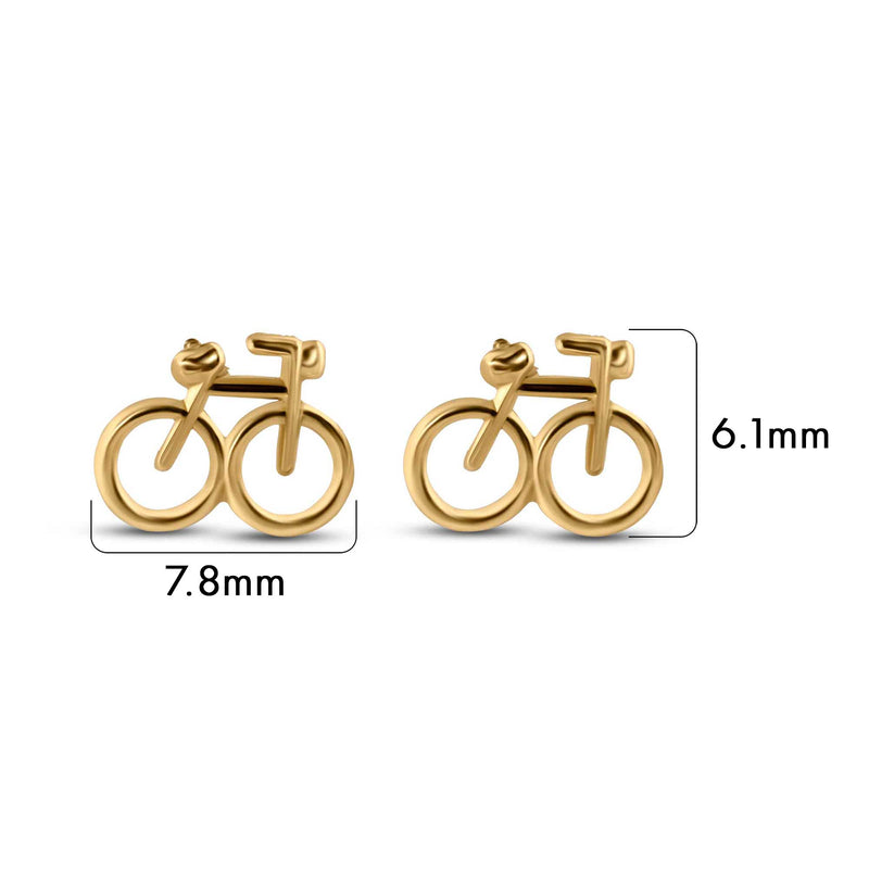 14E00428. - 14 Karat Yellow Gold Bicycle Screw Back Earrings