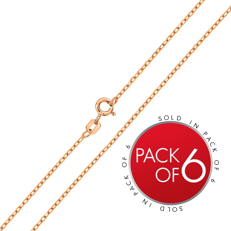 Rose Gold Plated Cable 025 Chain 1.3mm (6-Pack) - CH171 RGP