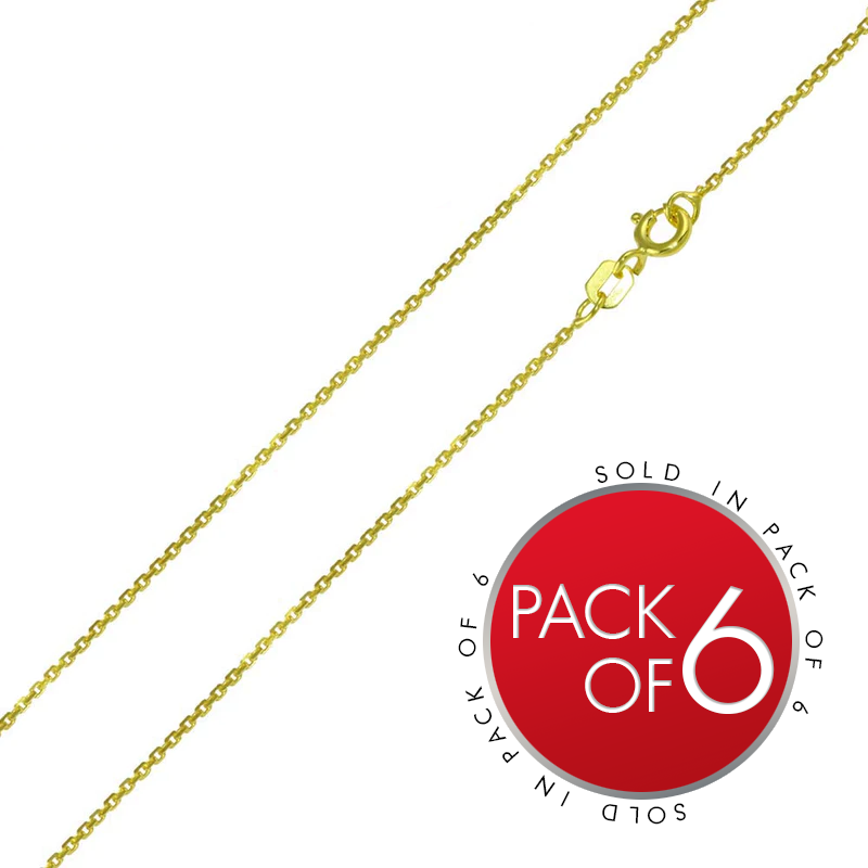 Gold Plated 925 Sterling Silver Diamond Cut Cable Rolo Chains 0.9mm - CH332 GP