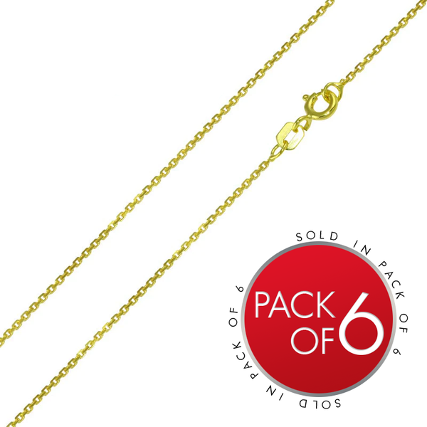 Gold Plated 925 Sterling Silver Diamond Cut Cable Rolo Chains 1mm - CH333 GP