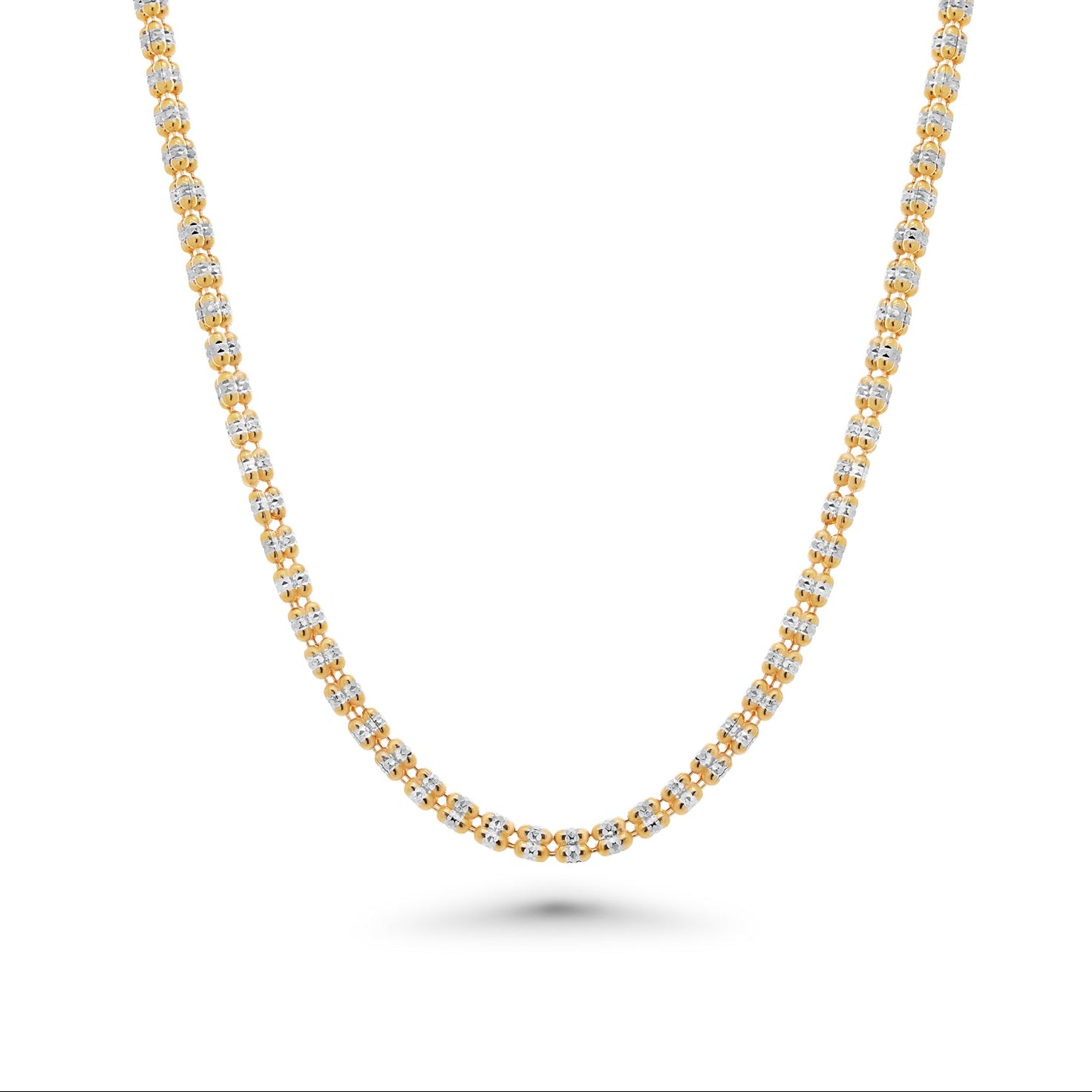 Gold Plated 925 Sterling Silver Ice 3 Sided Diamond Cut 180 3.6mm Chain or Bracelet - CH488GP