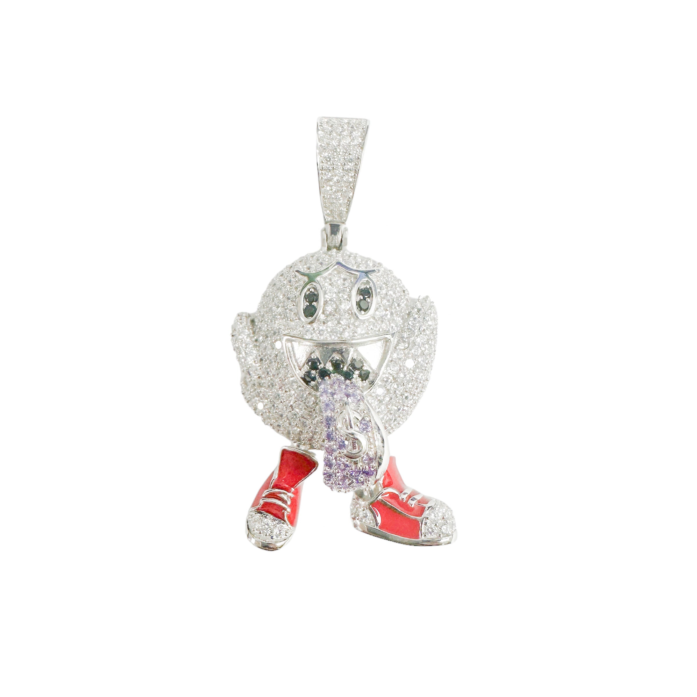 Colgante de plata de ley 925 rodiada con circonitas negras y moradas transparentes - SLP00373