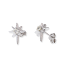 Rhodium Plated 925 Sterling Northern Star Diamond Cut 8.8mm x 10.6mm Stud Earring - APE00005