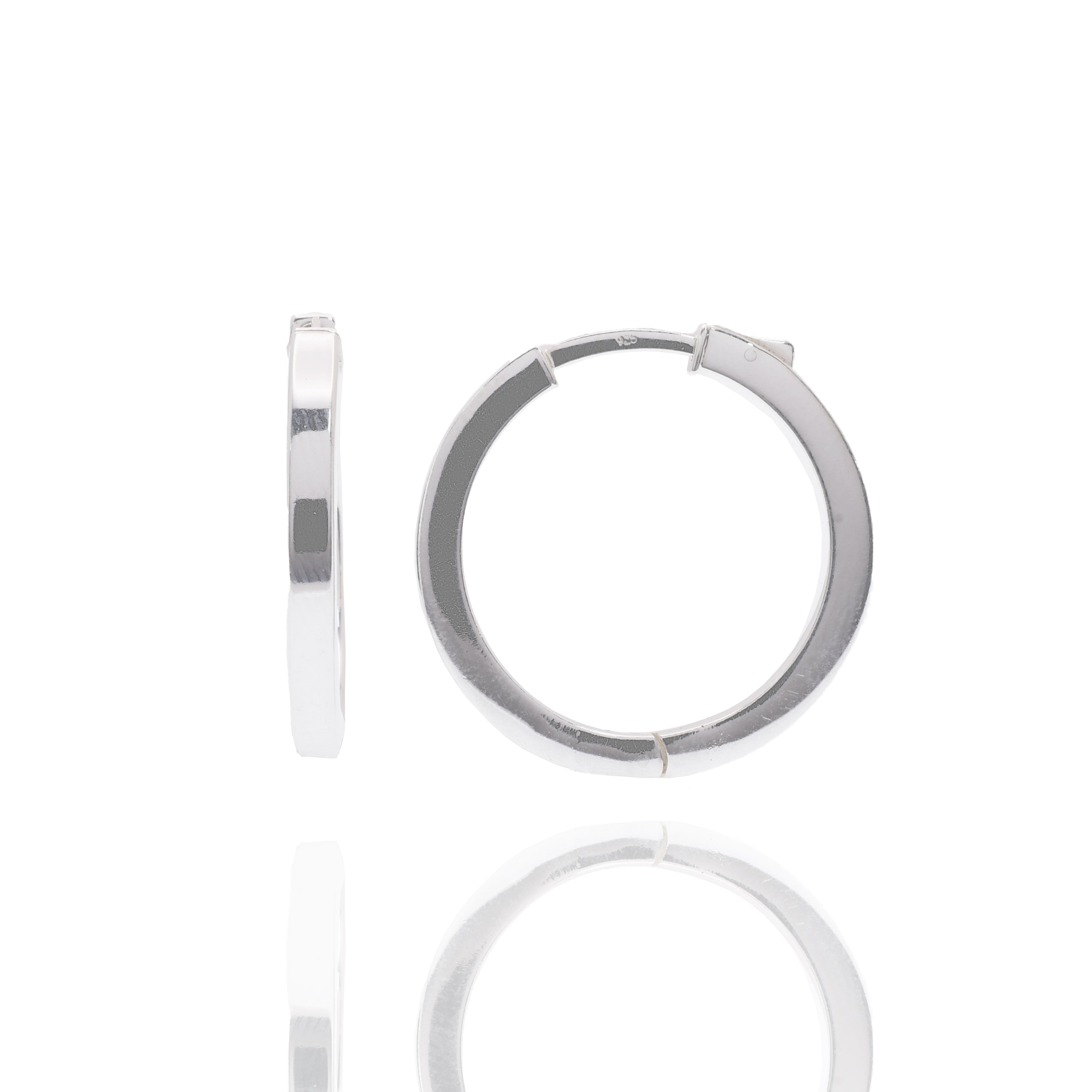 Tangier Sterling Silver Hoop Earrings plated in Rhodium main image 1