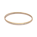 Three-Tone Sterling Silver 925 Diamond Cut Stackable Bangle Bracelet - BG140