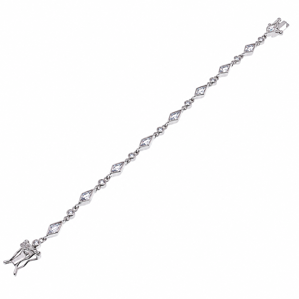 Pulsera Sharp Marquis Tennis CZ chapada en rodio de plata 925 - BGB00071