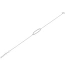 Pulsera de cadena ovalada abierta de plata de ley 925 rodiada - BGB00339