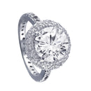 Anillo nupcial antiguo de plata de ley 925 rodiada con circonitas cúbicas transparentes - BGR00110