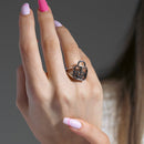 Clearance-Silver 925 Rhodium Plated Crown Ring - BGR00035