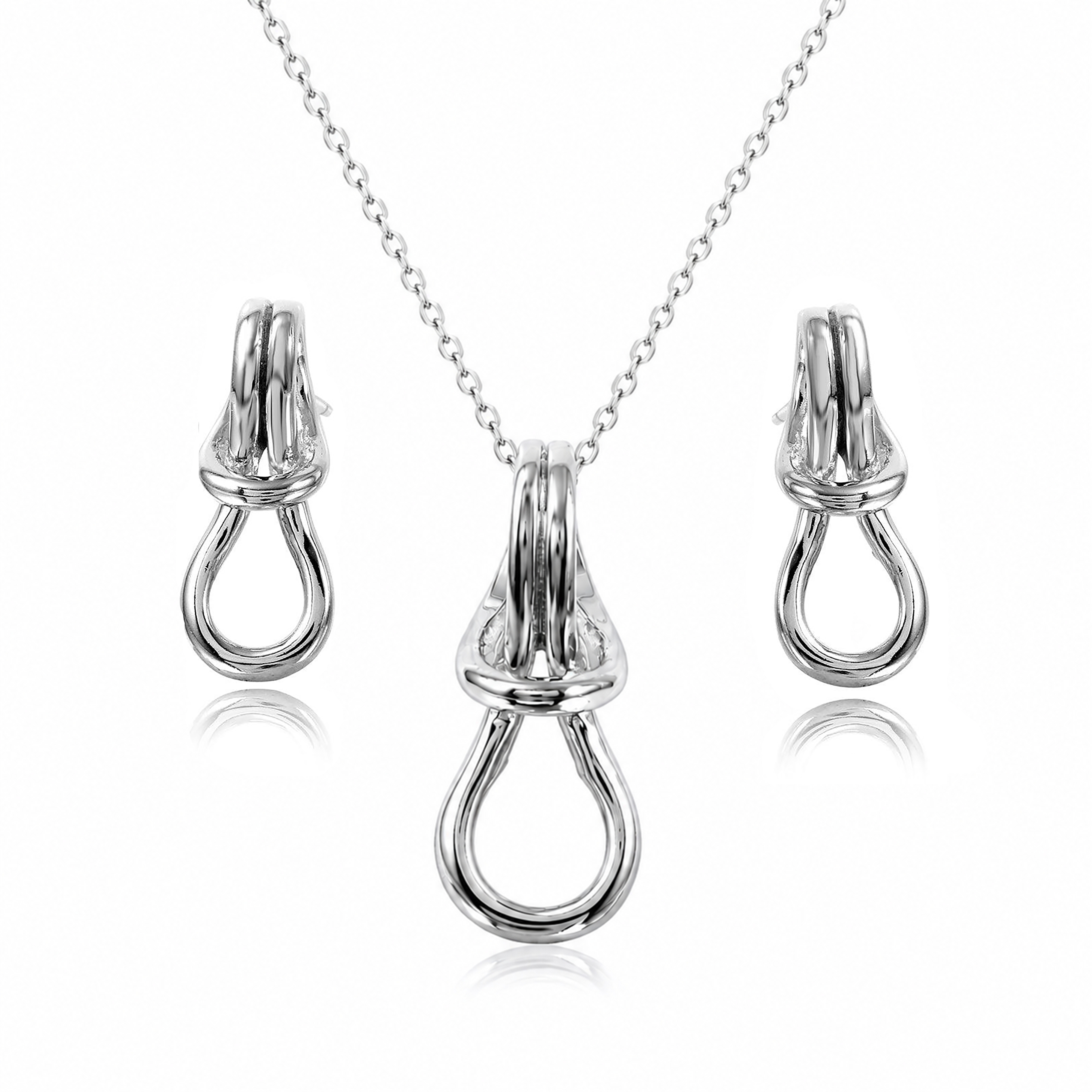 Juego de montaje de nudo personalizado chapado en plata 925 rodiada - BGS00464