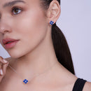 Rhodium Plated 925 Sterling Silver Birthstone Flower CZ Sets - BGS00507