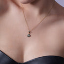 18K Gold Plated 925 Sterling Silver Flower Necklace and Earrings Set with CZ - BGS00546