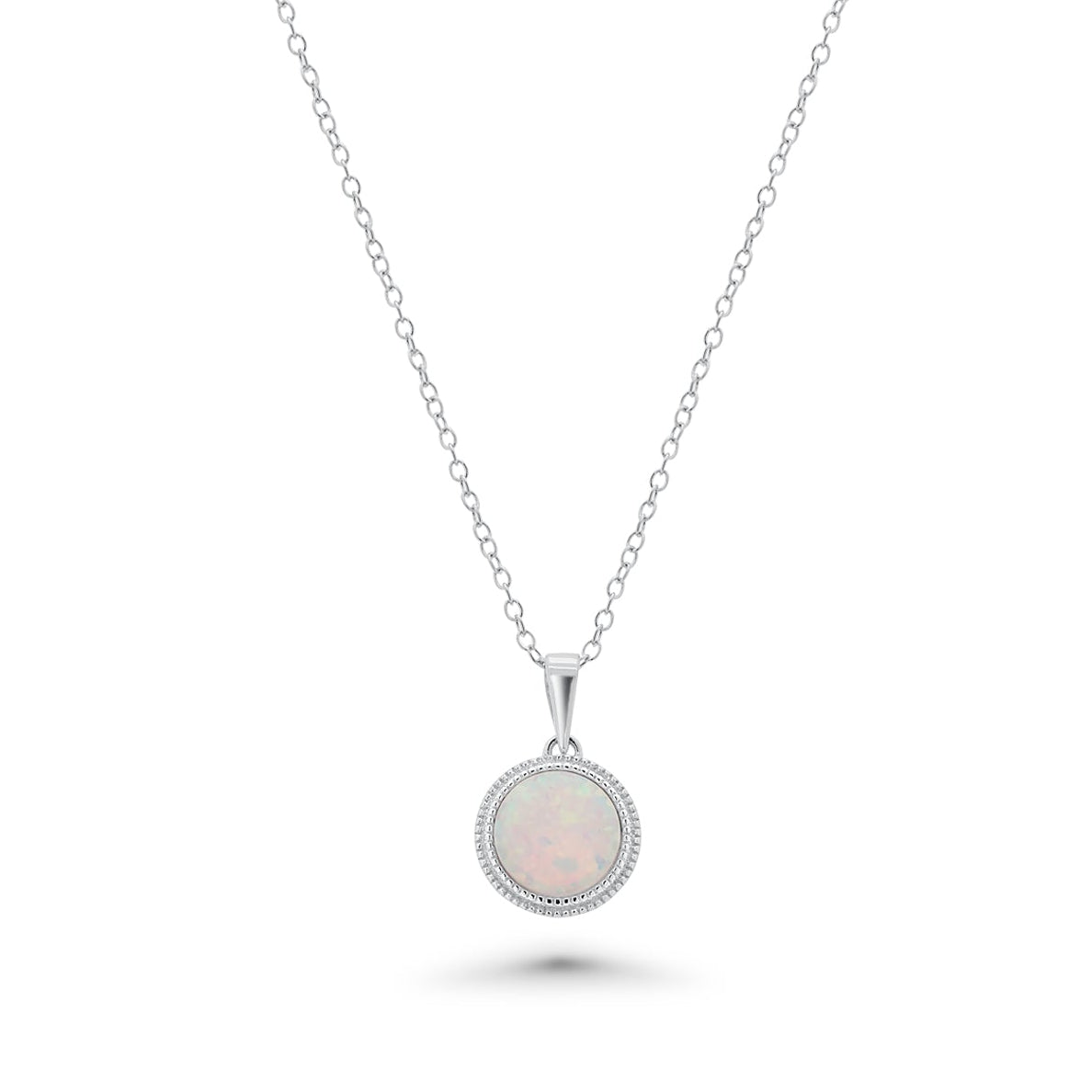Ópalo sintético en plata de ley 925 rodiada con circonita cúbica - BGS00549