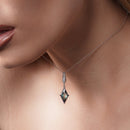 Rhodium Plated 925 Sterling Silver Diamond Shape Synthetic Mystic Topaz CZ Set - BGS00579