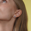 Conjunto de topacio místico sintético con circonitas cúbicas y corona de plata de ley 925 rodiada - BGS00591