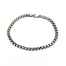 Pulsera de eslabones de caja redonda chapada en metal de ley 925 - BSB0011
