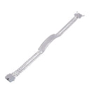 925 Sterling Silver Two Strand Curb 9.2mm Greek Key ID Bracelet - CDIB00012