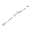 925 Sterling Silver Curb 6.8mm Greek Key ID Bracelet - CDIB00014