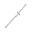 925 Sterling Silver Curb 6.1mm Jesus Christ Cross Bracelet - CDIB00015