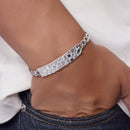 925 Sterling Silver Curb 7.5mm Nugget ID Bracelet - CDIB00027