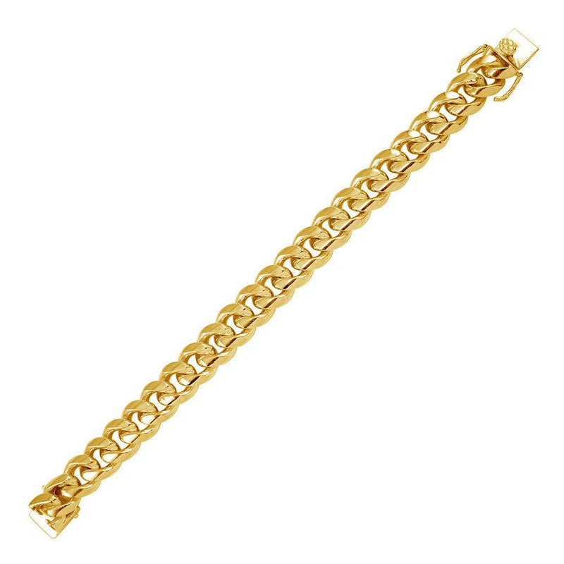 Gold Plated 925 Sterling Silver Miami Cuban 450 Chain or Bracelet Box Lock 15.4mm - CH446 GP