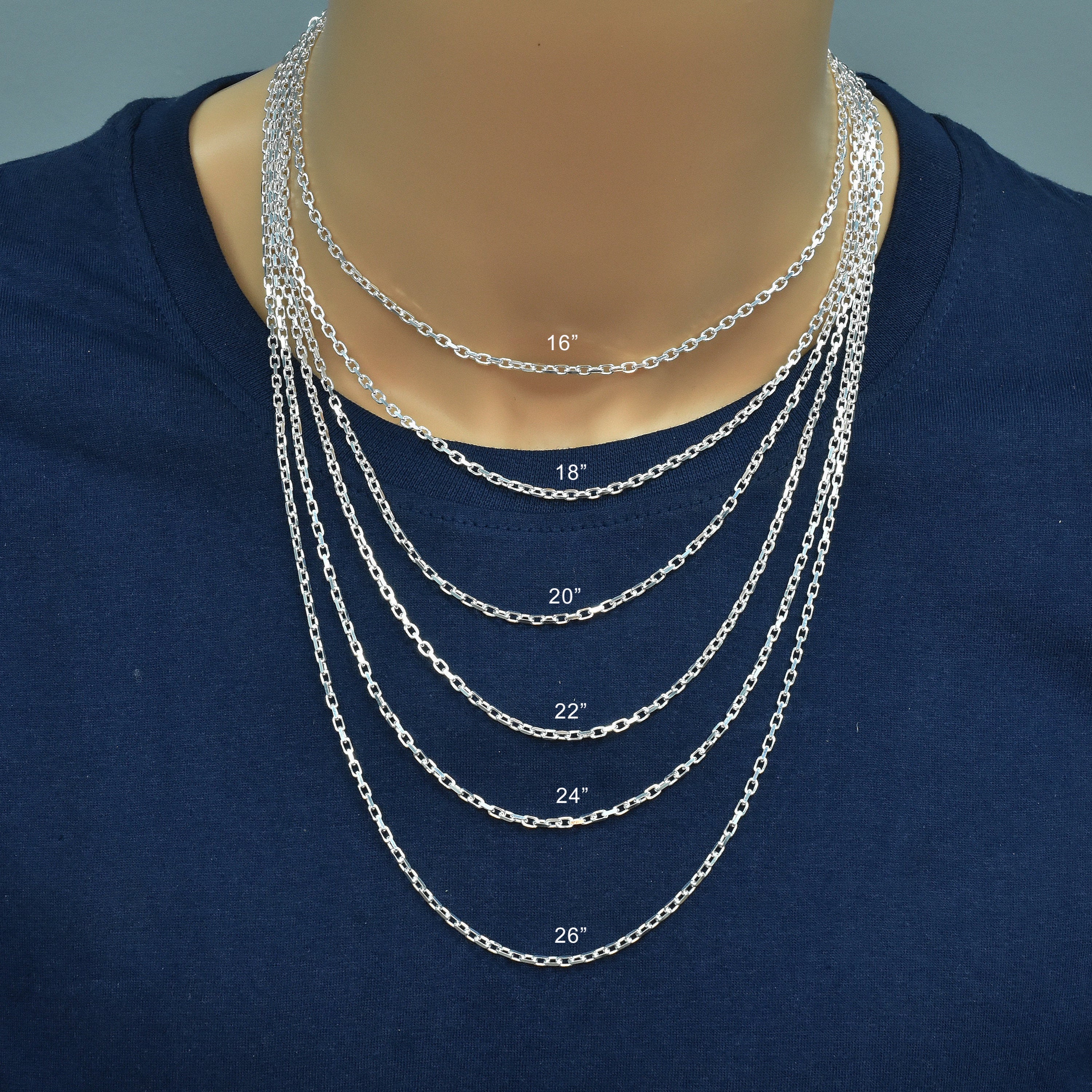 925 Sterling Silver Diamond Cut Forzatina Link Chain or Bracelet