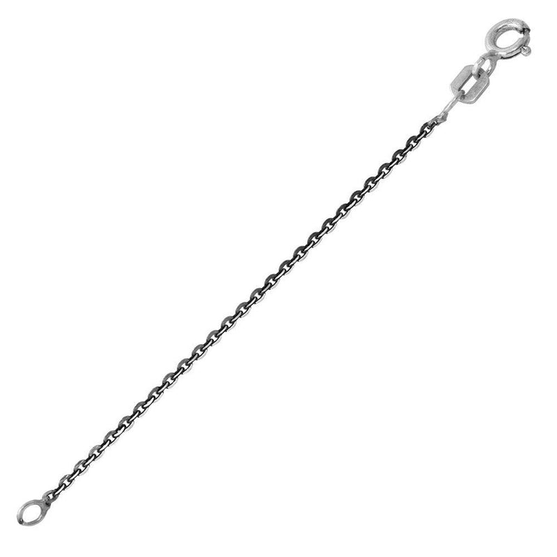 Black Rhodium Plated 925 Sterling Silver Rolo Edge B-W DC 040 Chain or Bracelet - CH254 BLK