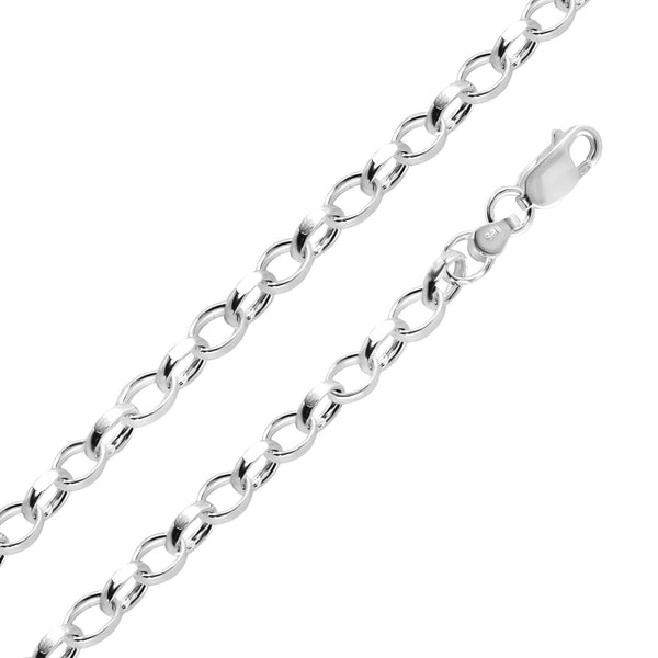 Silver Flat Wire 4 Wided DC Oval Rolo 070 Chains 3.8mm  - CH30