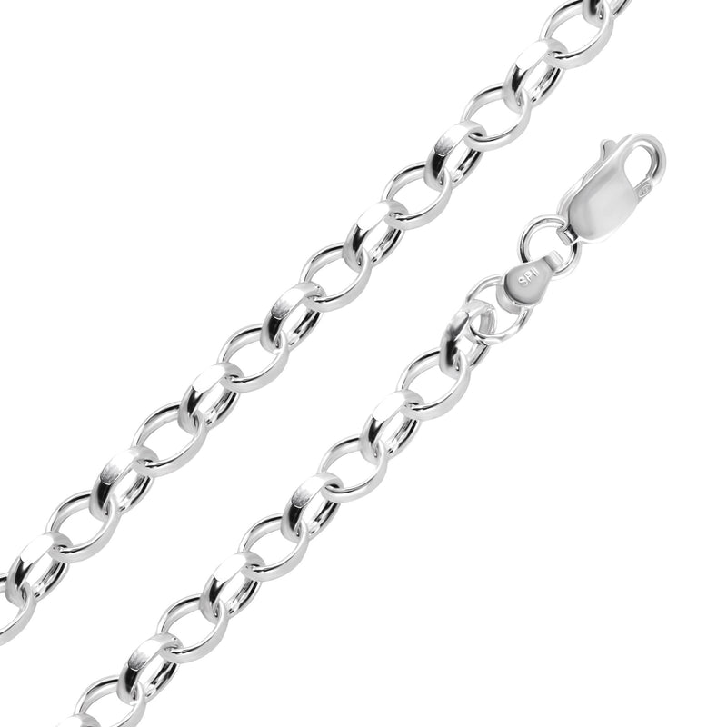 Silver Flat Wire 4 Wided DC Oval Rolo 090 Chains 5.3mm  - CH31