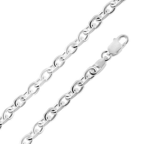 925 Sterling Silver Forzatina Diamond Cut 180 5.5mm Chain or Bracelet - CH32-180