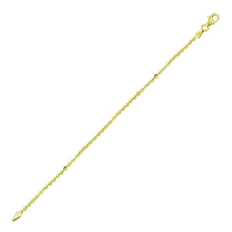 Gold Plated 925 Sterling Silver Edge Rolo DC 040 Chain or Bracelet 1.4mm  - CH335 GP