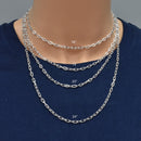 925 Sterling Silver Forzatina Dapped Diamond Cut 4 Sided 100 3.5mm Chain - CH38