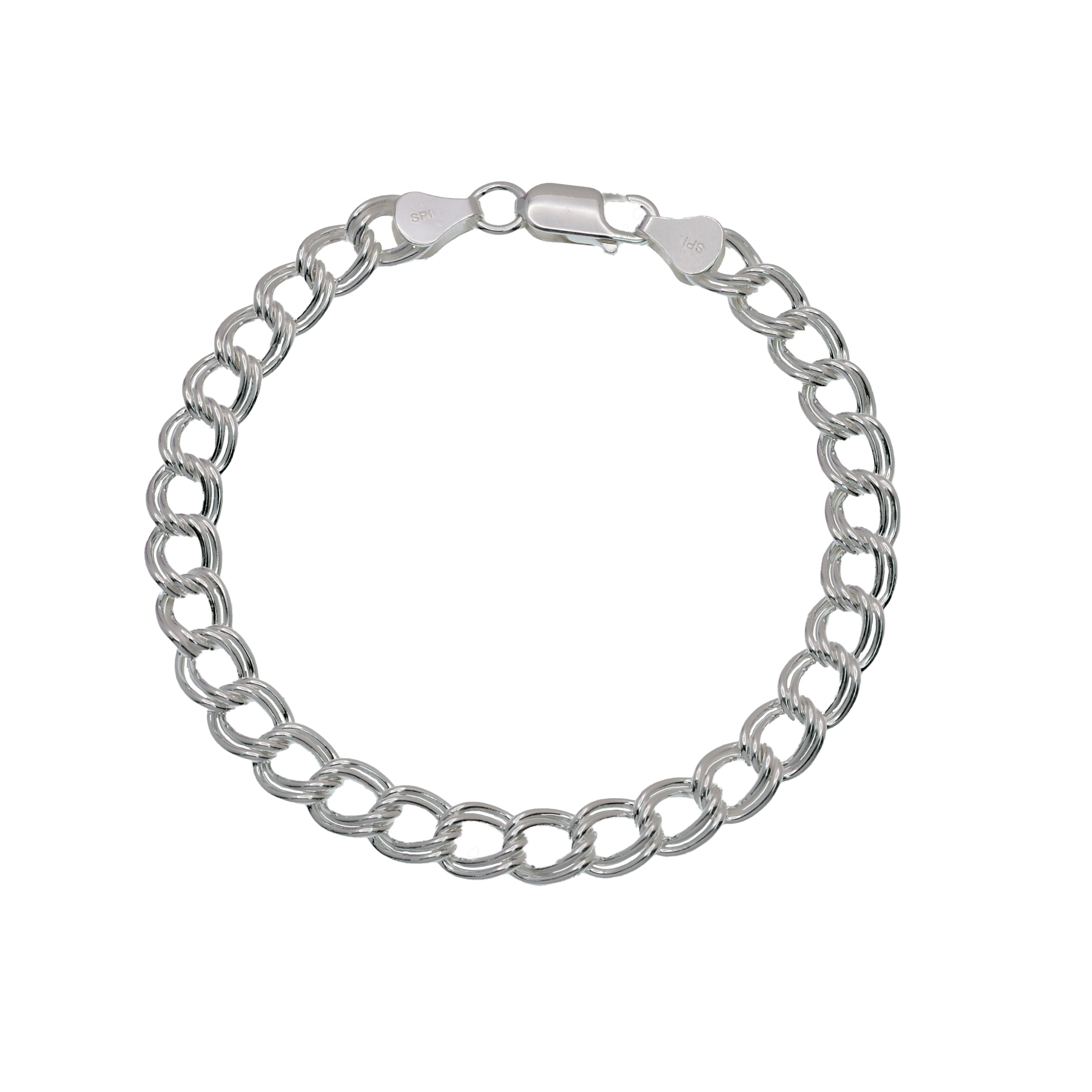 925 Sterling Silver Chino Links Double Wire 080 5.5mm Bracelet - CH39