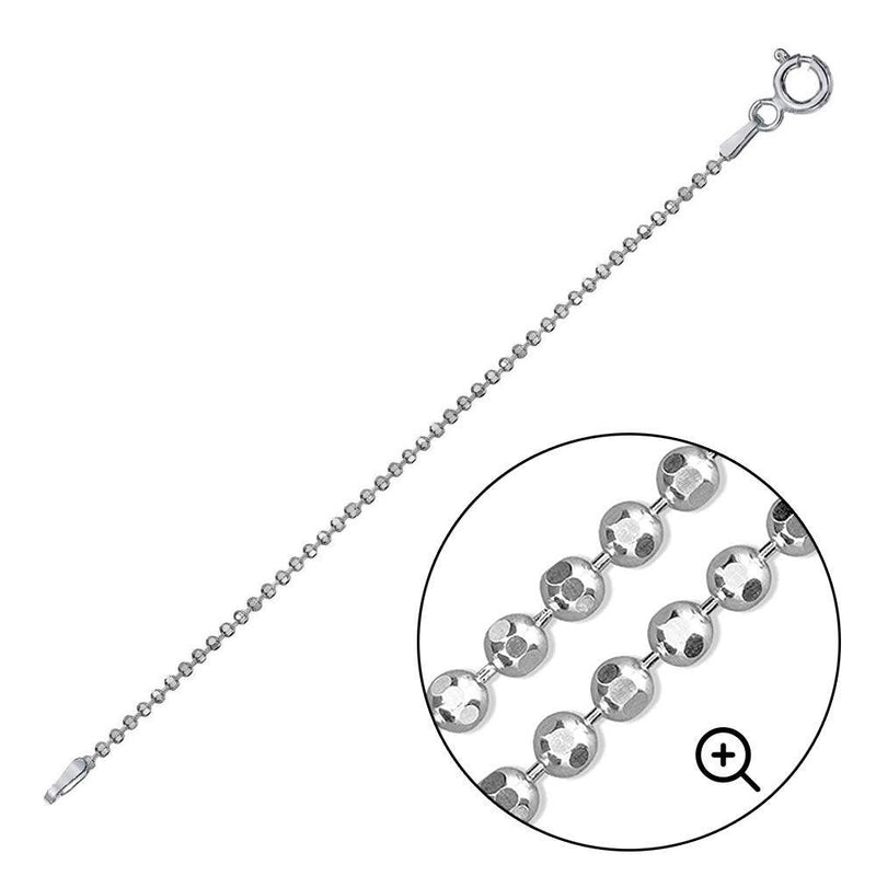 Diamond Cut Bead 120 Chains or Bracelet 1.2mm - CH501