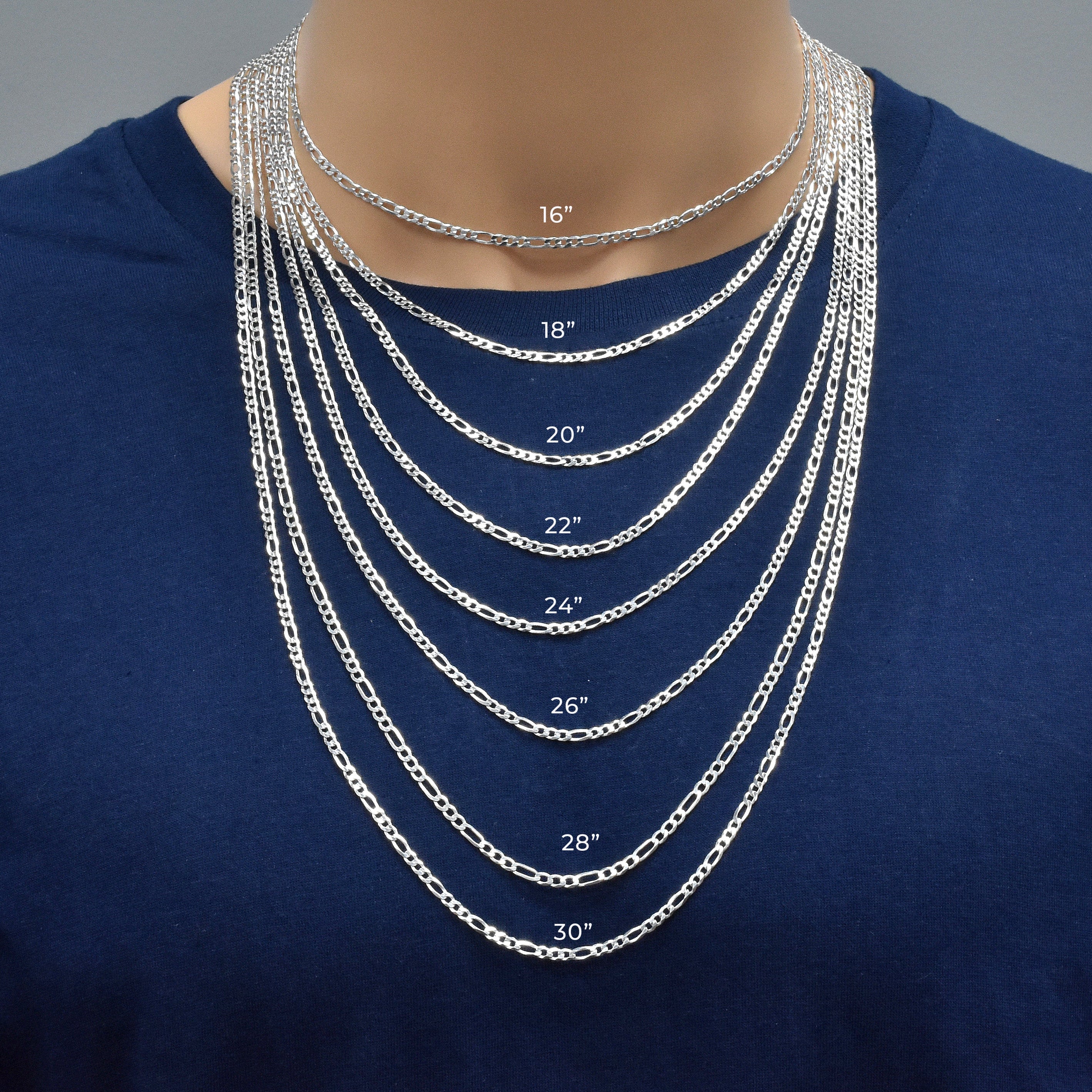 Cadena o pulsera Figaro 080 de 2,9 mm - CH604