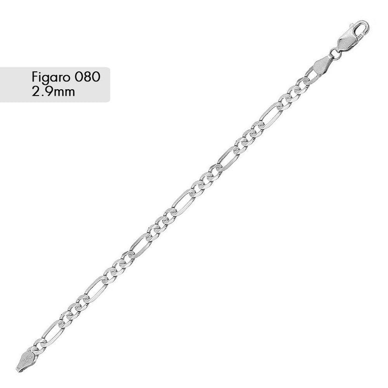Figaro 080 2.9mm Chain or Bracelet - CH604