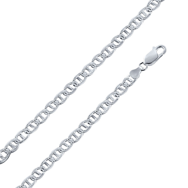 925 Sterling Silver Flat Marina 1 Sided 100 DC 4.4mm Chain - CH670