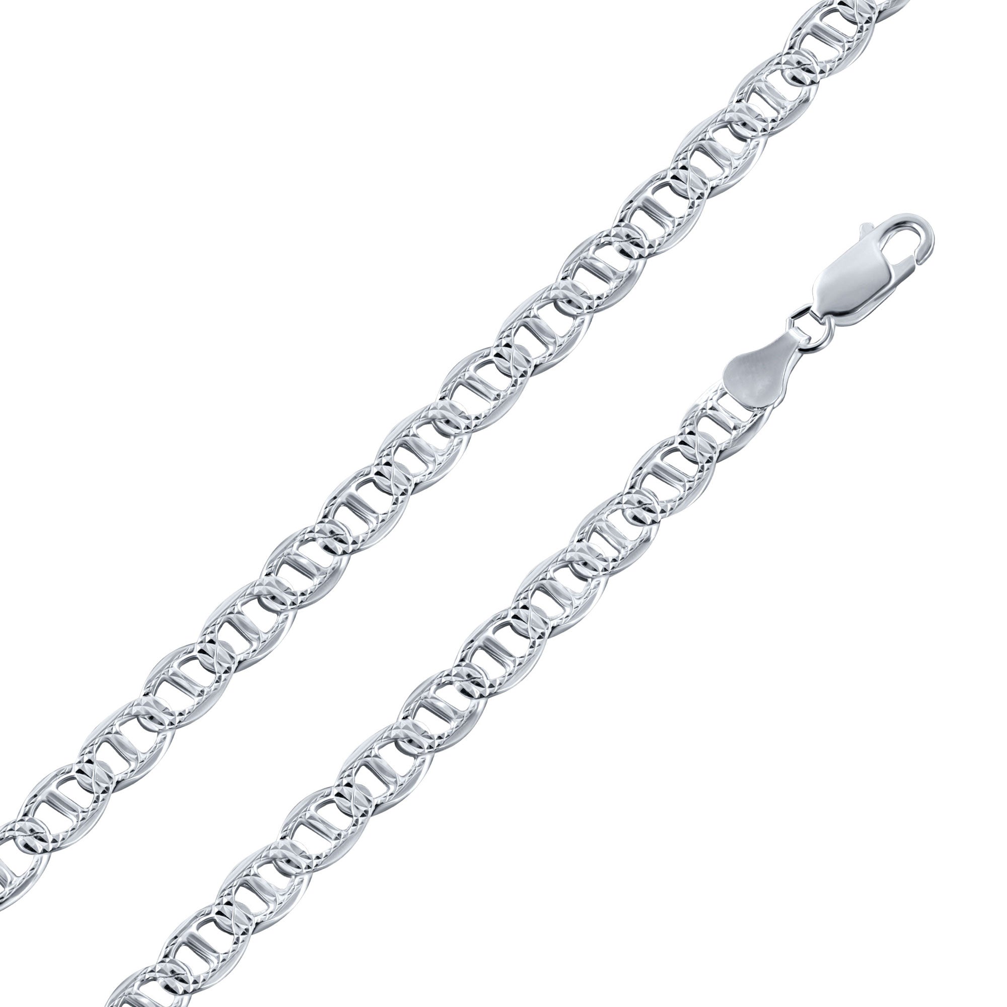925 Sterling Silver Flat Marina 1 Sided 120 DC 5.2mm Chain or Bracelet - CH671