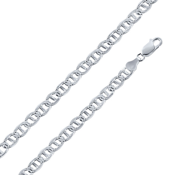 925 Sterling Silver Flat Marina 1 Sided 120 DC 5.2mm Chain or Bracelet  - CH671