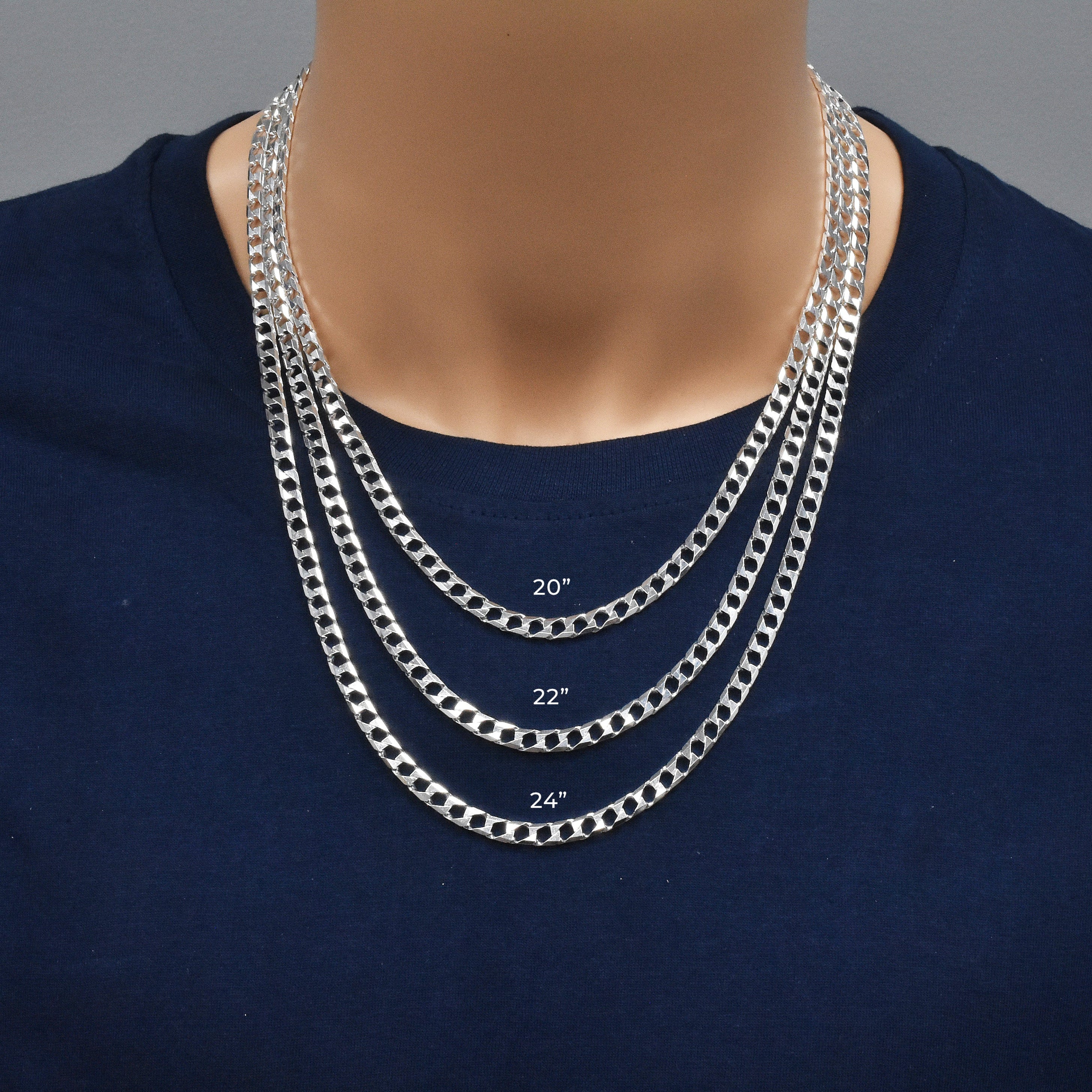 Cadena de eslabones de 4,8 mm, 120 con corte de diamante y ojo de pájaro - CH679