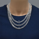 Square Curb Diamond Cut Ten Sided 250 7.2mm Chain or Bracelet - CH764