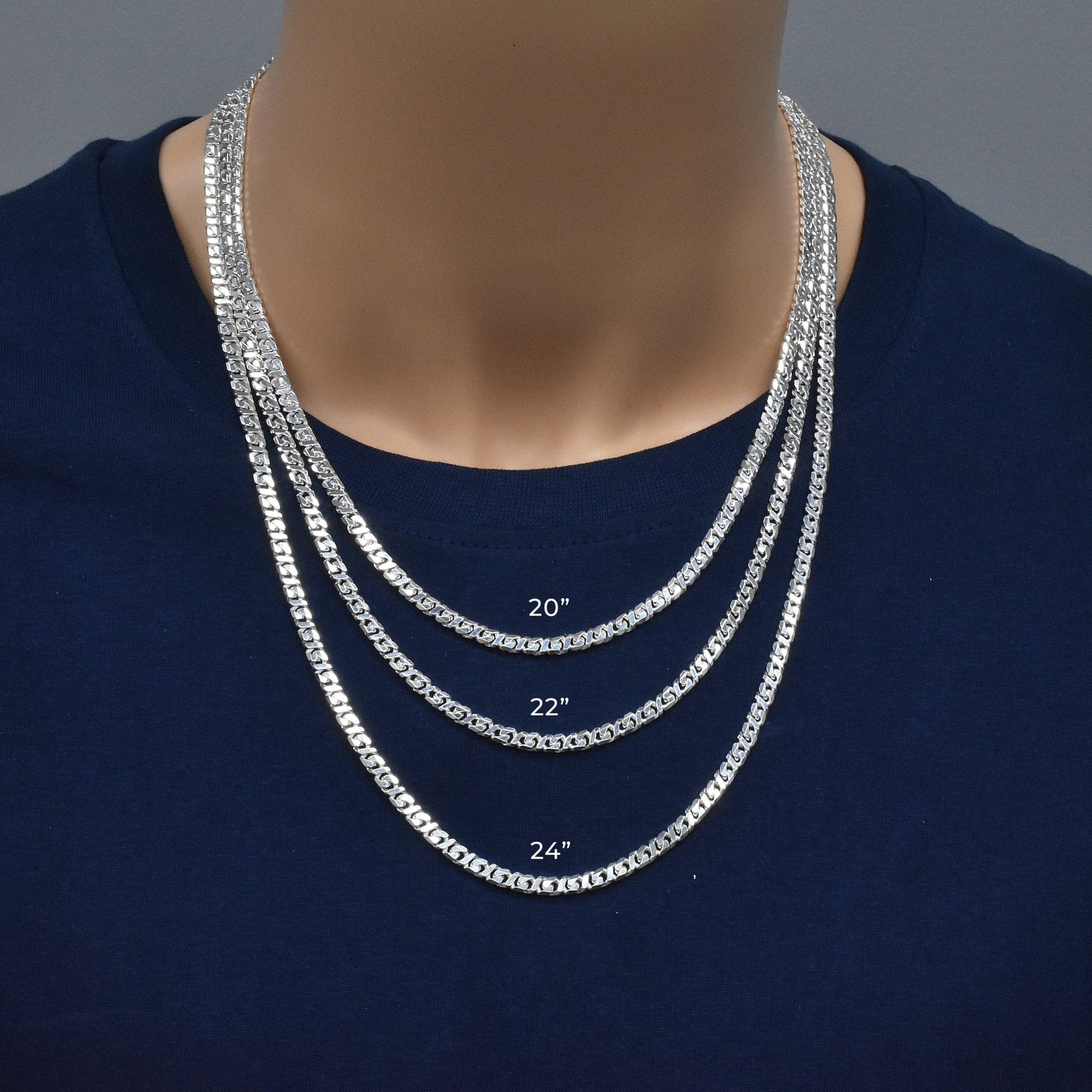 Sterling Silver Dollar Cuban Diamond Cut 130 4.1mm Chain - CH828