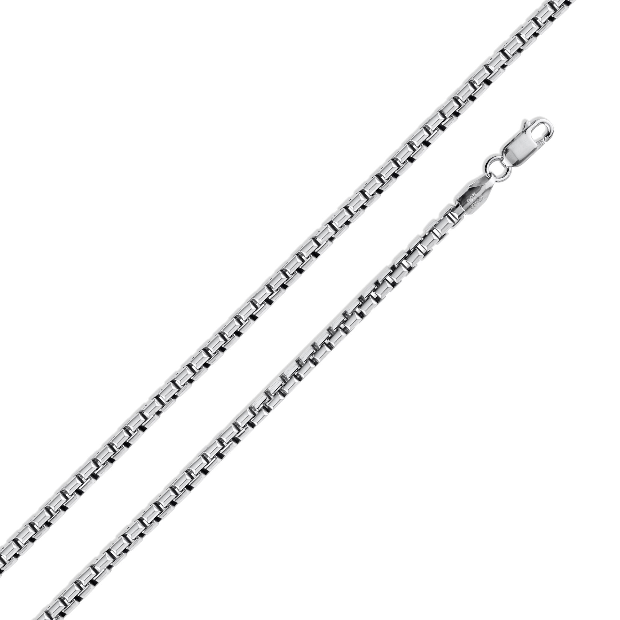 Cadena redonda de plata de ley 925