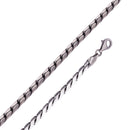 925 Sterling Gun Metal plateado Battuta Cuerda 180 Cadena o pulsera de 3,7 mm - CH961